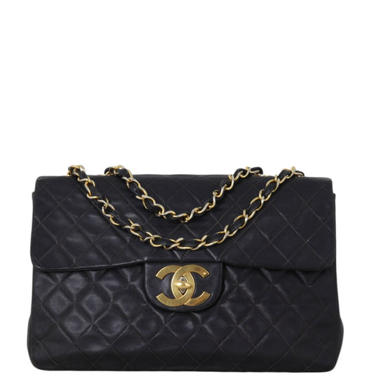 Chanel Maxi Jumbo XL Single Handbag Quilted Black Crossbody Bag