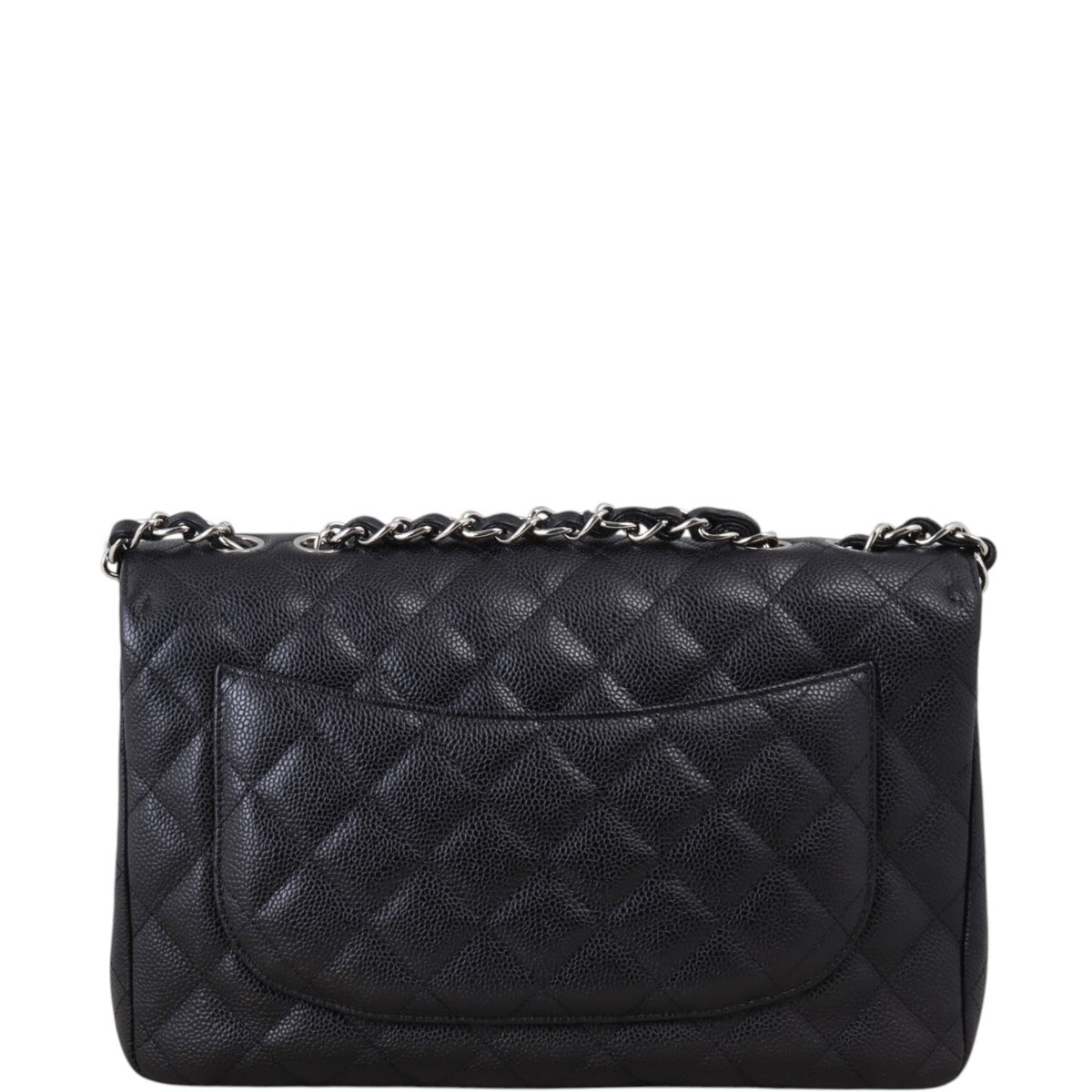 Chanel Classic Single Jumbo Caviar Handbag Quilted Black Crossbody Bag Jumbo 28012025