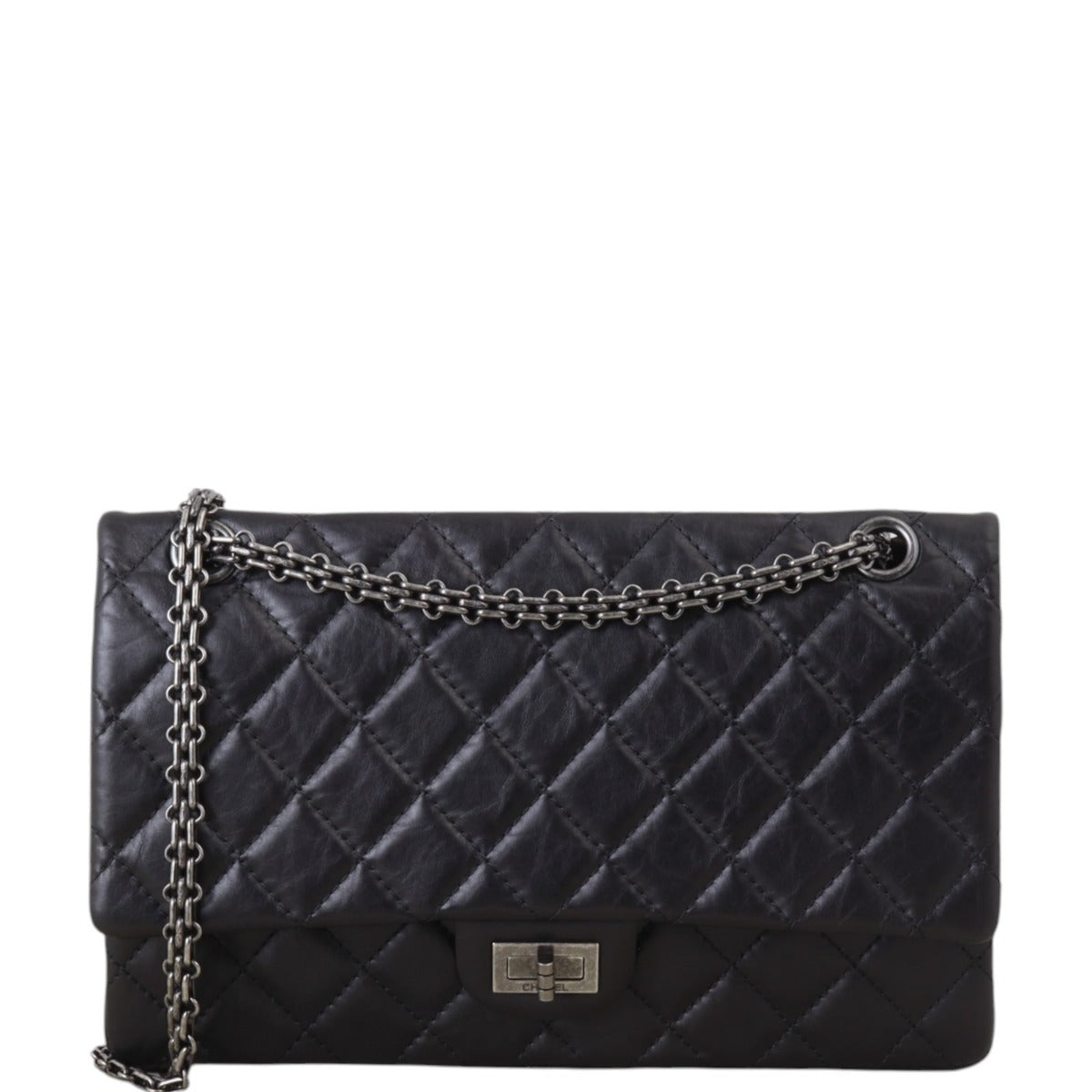 Chanel 2.55 Reissue 227 Double Bag Quilted Black Crossbody Bag