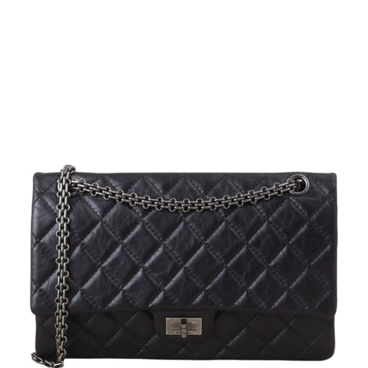 Chanel 2.55 Reissue 227 Double Bag Quilted Black Crossbody Bag