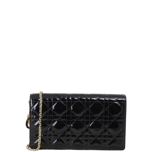 Dior Crossbody Bag Lady Cannage Pouch 6 Patent Mini Small Shoulder Bag