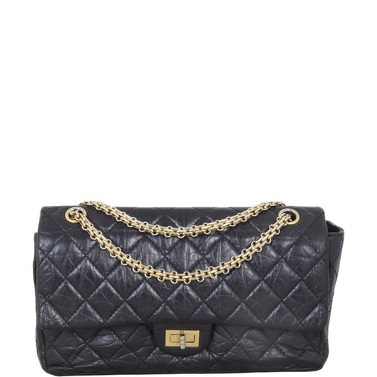Chanel 2.55 Reissue 226 Double Bag Quilted Black Shoulder Bag