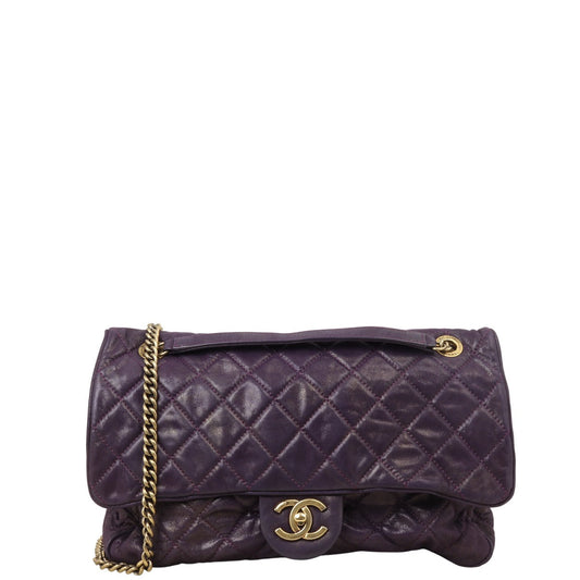 Chanel Easy Bag Jumbo Iridescent Quilted Flap Crossbody Bag