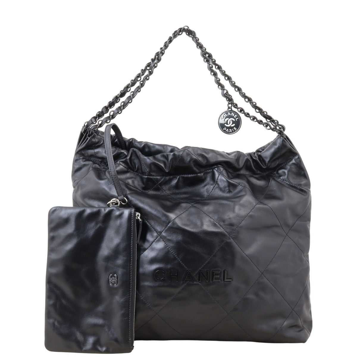 Chanel 22 Hobo Quilted Black Hobo Bag