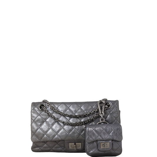 Chanel 2.55 Reissue 226 Double Bag with Pouch Quilted Mini Shoulder Bag