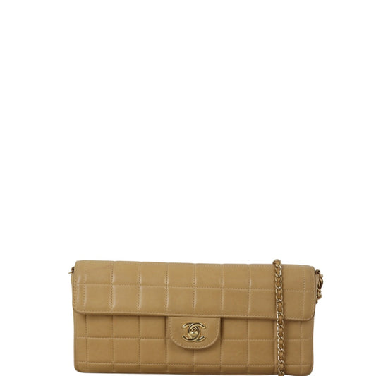 Chanel East-West Chocolate Bar Bag Quilted Brown Shoulder Bag