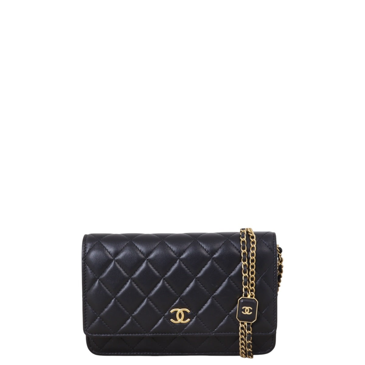 Chanel CC Wallet on Handbag Quilted Black Crossbody Bag