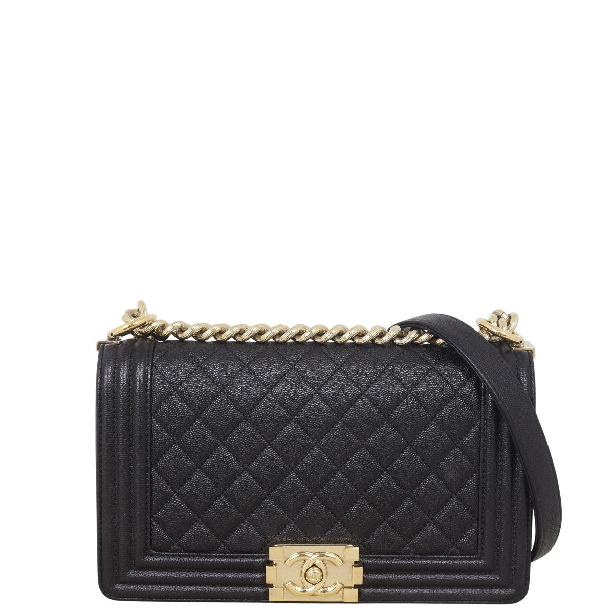 Chanel Boy Old Handbag Quilted Black Crossbody Bag Medium 26032025