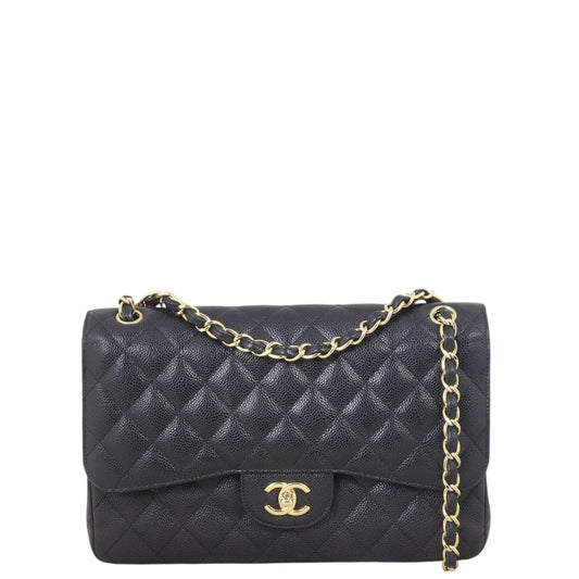 Chanel Classic Double Jumbo Caviar Handbag Quilted Flap Crossbody Bag Jumbo 31032025
