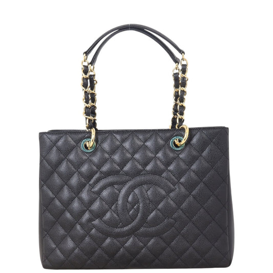Chanel Grand Shopping Tote Quilted Black Shoulder Bag Tote 02042025