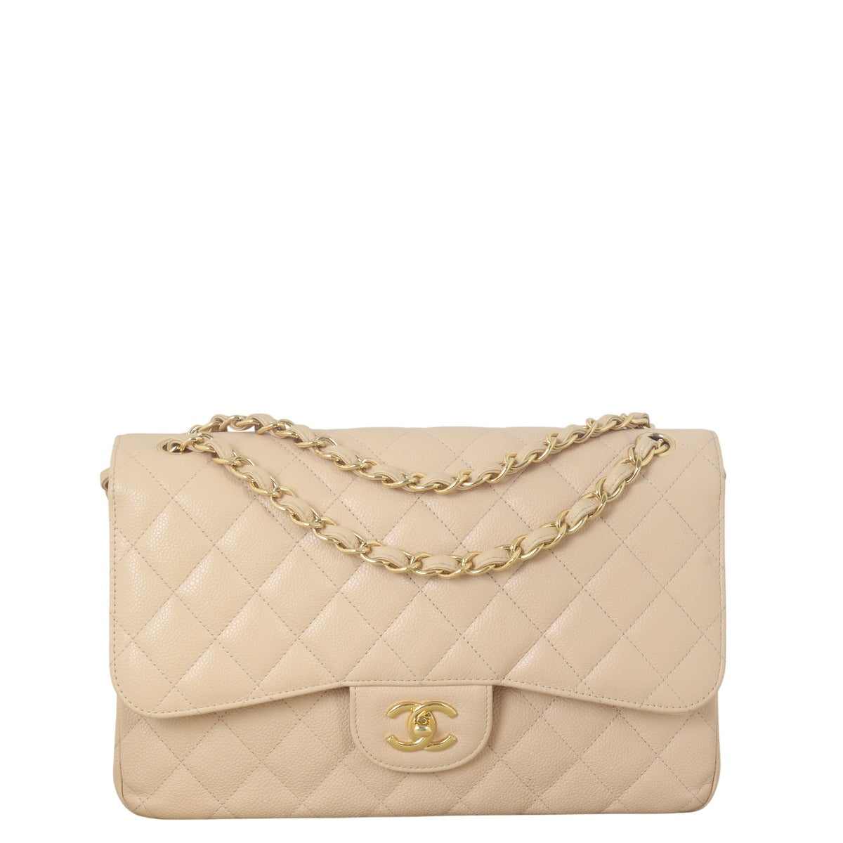 Chanel Classic Double Jumbo Caviar Handbag Quilted Flap Crossbody Bag Jumbo 10042025