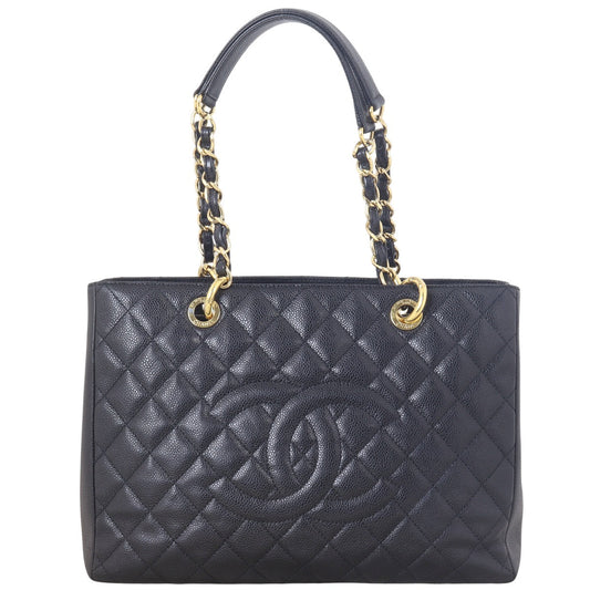 Chanel Grand Shopping Tote Quilted Black Shoulder Bag Tote 10042025
