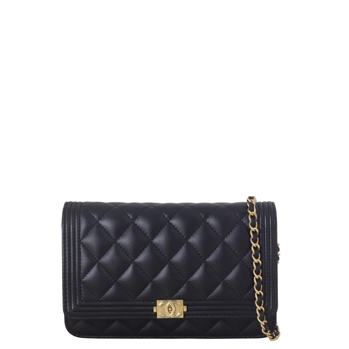 Chanel Boy Wallet on Handbag Quilted Black Crossbody Bag Black 14042025