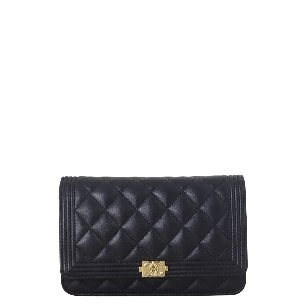 Chanel Boy Wallet on Handbag Quilted Black Crossbody Bag Black 14042025