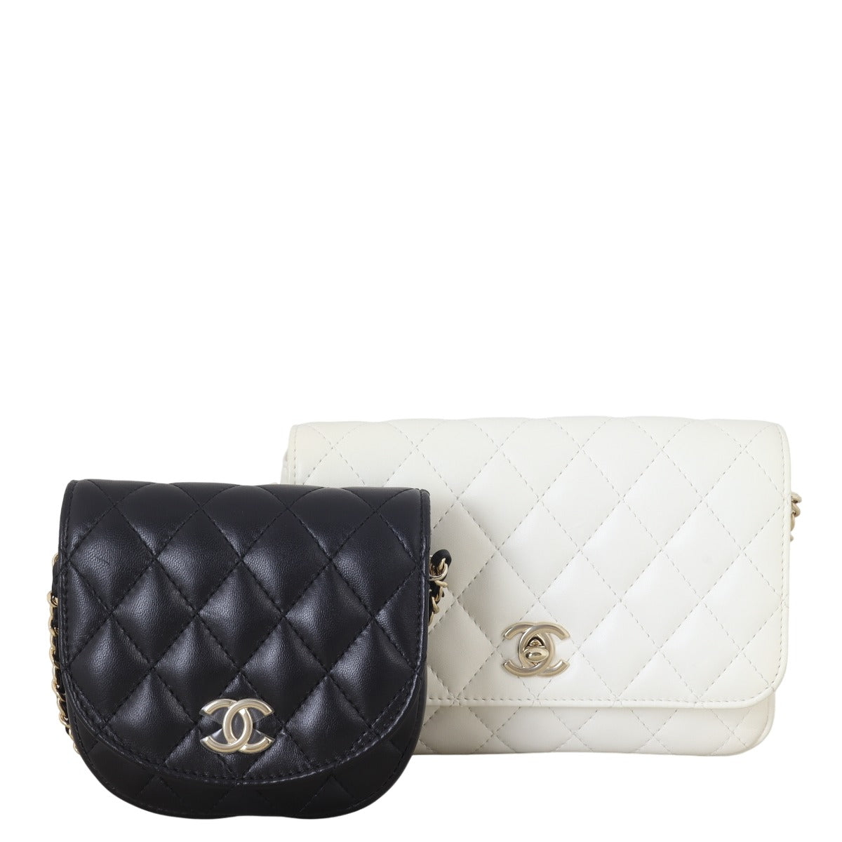 Chanel Side Packs Crossbody Small Quilted Black Crossbody Bag White 14042025