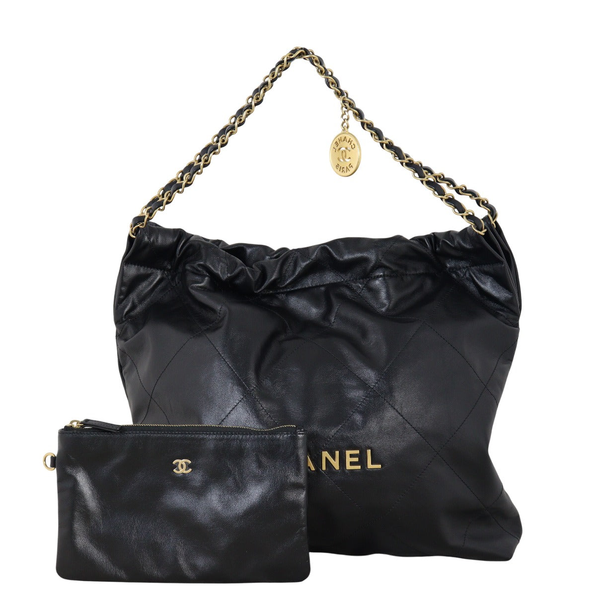 Chanel 22 Hobo Quilted Black Shoulder Bag