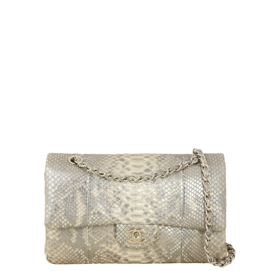 Chanel Classic Double Iridescent Python Handbag Medium Flap Crossbody Bag