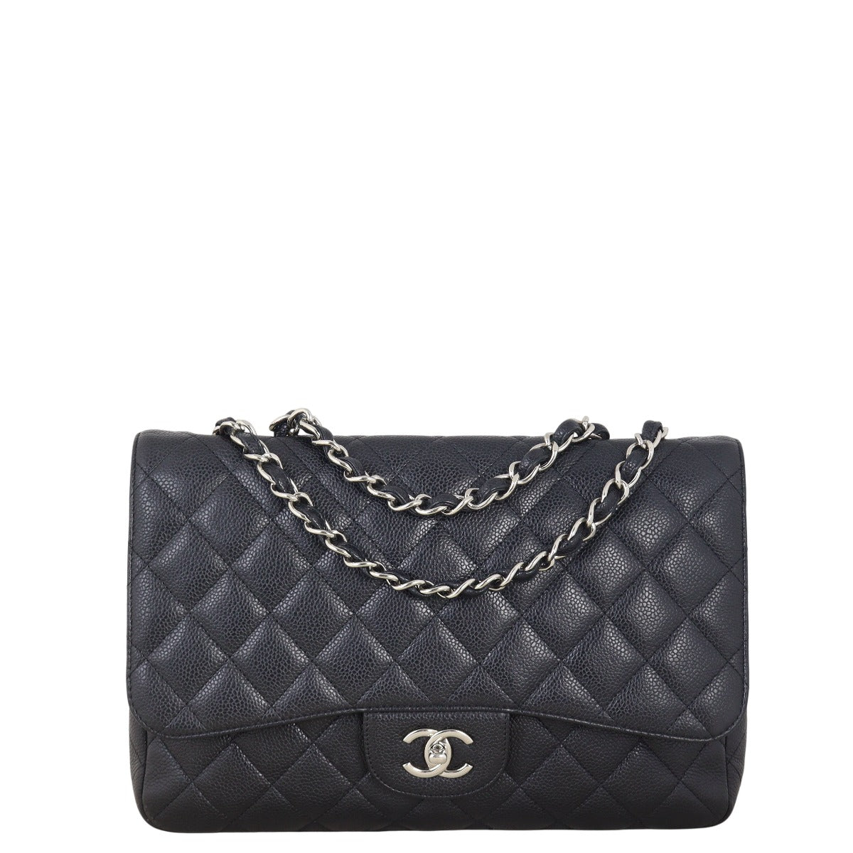 Chanel Classic Single Jumbo Caviar Handbag Quilted Black Crossbody Bag Jumbo 29042025