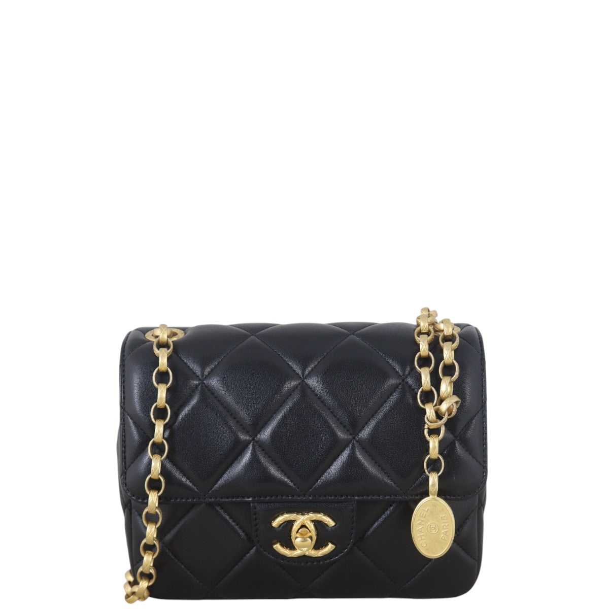 Chanel Coco Crush Square Flap Bag Quilted Black Crossbody Bag