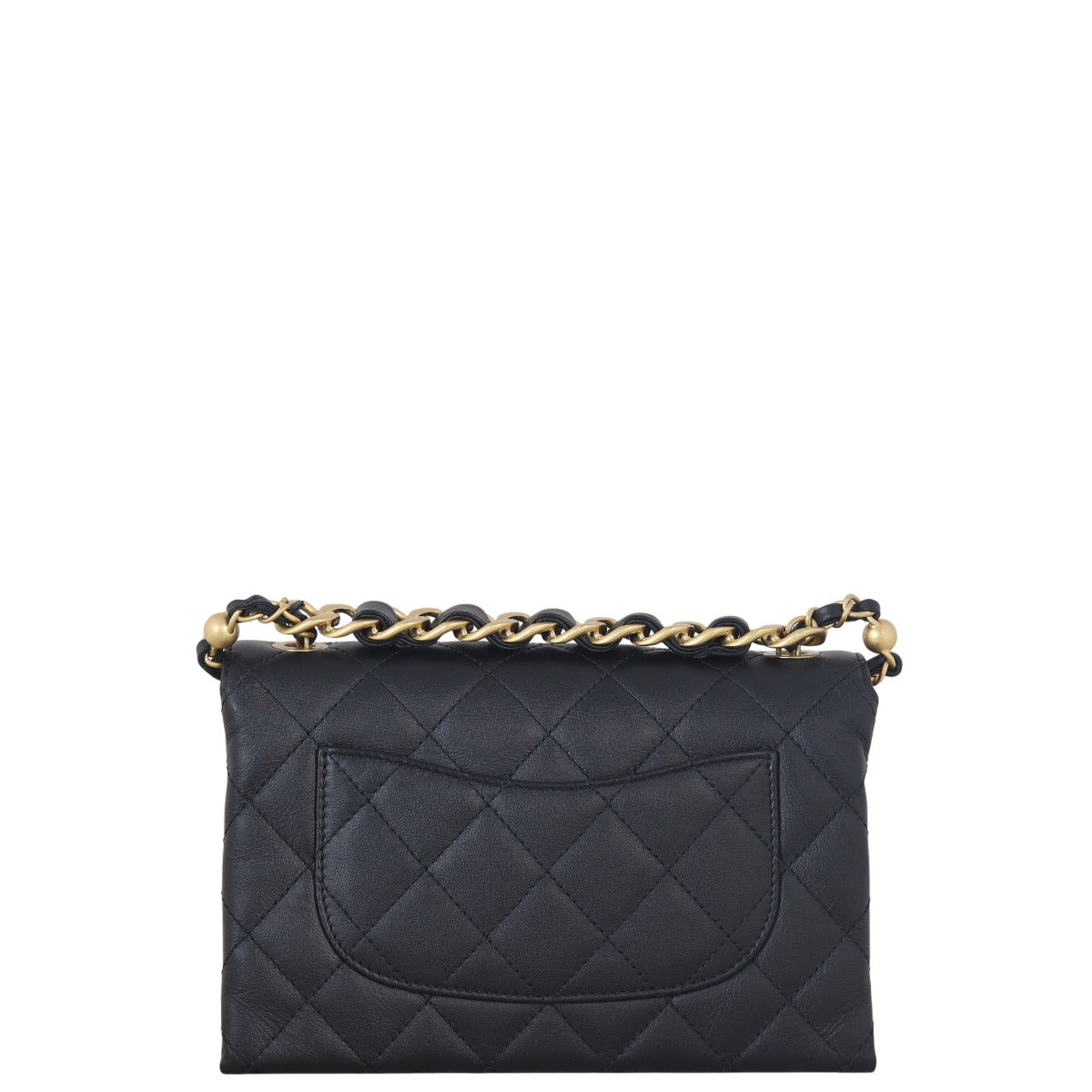 Chanel Bar Top Handle Flap Bag Quilted Black Crossbody Bag