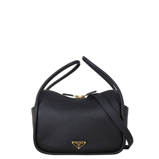 Prada Shoulder Bag Daino Darling Bag Vitello Black
