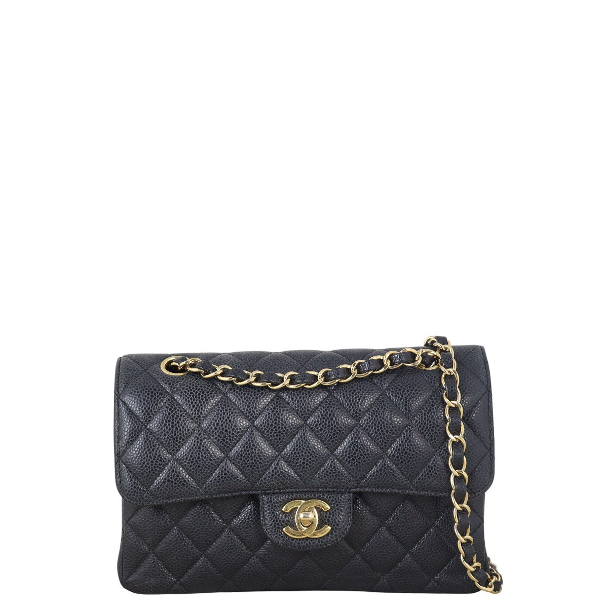 Chanel Classic Double Flap Caviar Handbag Quilted Black Crossbody Bag Small 29052025