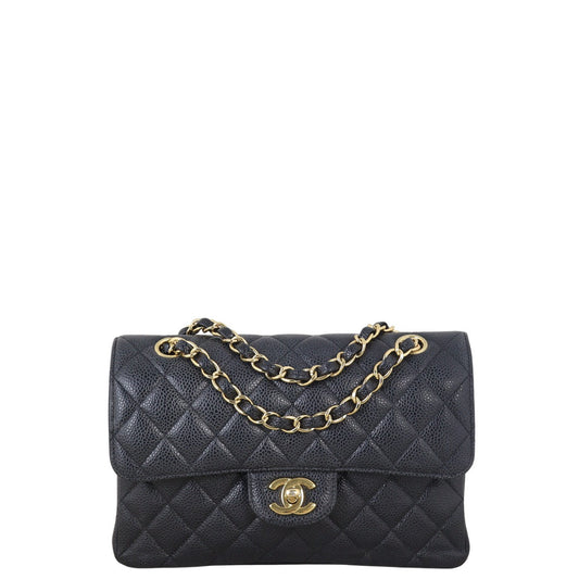 Chanel Classic Double Flap Caviar Handbag Quilted Black Crossbody Bag Small 29052025