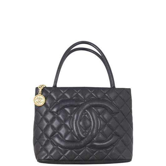 Chanel Medallion Tote Quilted Black Tote Bag Tote 29052025