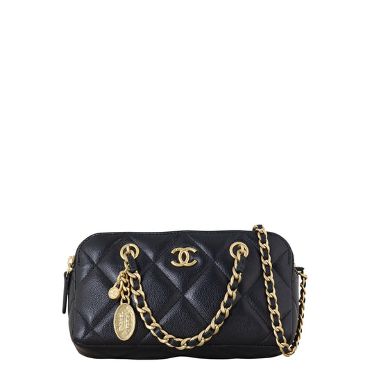 Chanel CC Phone Pouch With Handbag Black Mini Crossbody Bag