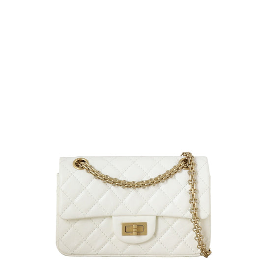 Chanel 2.55 Reissue 224 Single Bag Quilted White Crossbody Bag