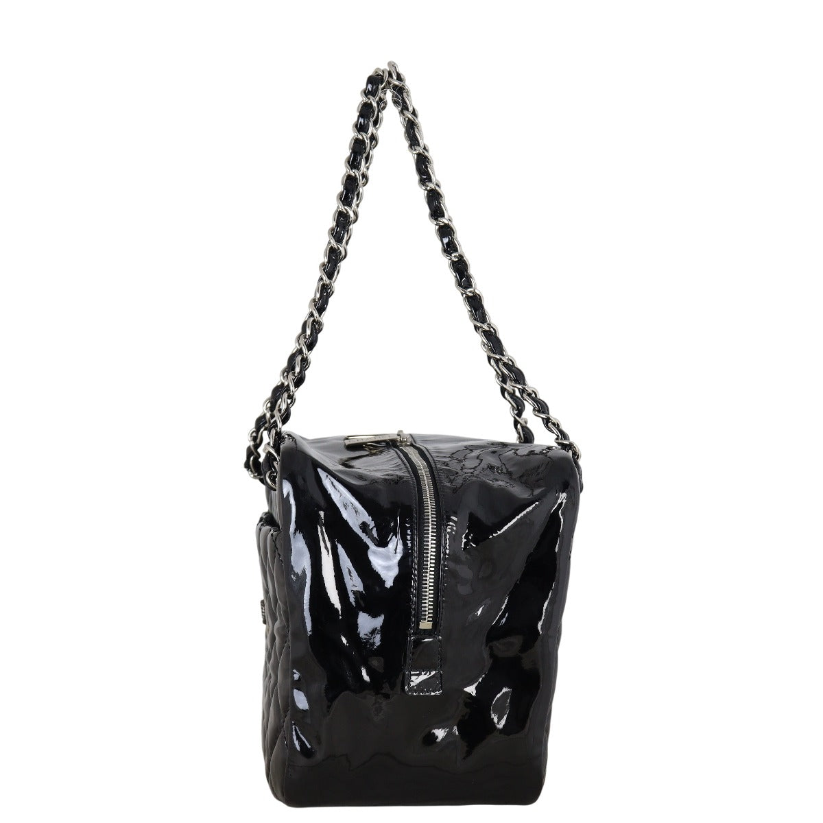 Chanel Brilliant Patent Camera Bag Quilted Black Shoulder Bag