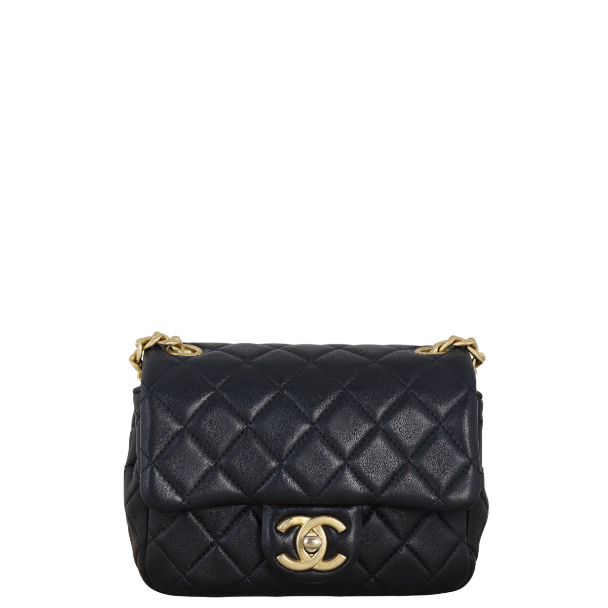 Chanel Pearl Samba Square Flap Bag Quilted Black Crossbody Bag