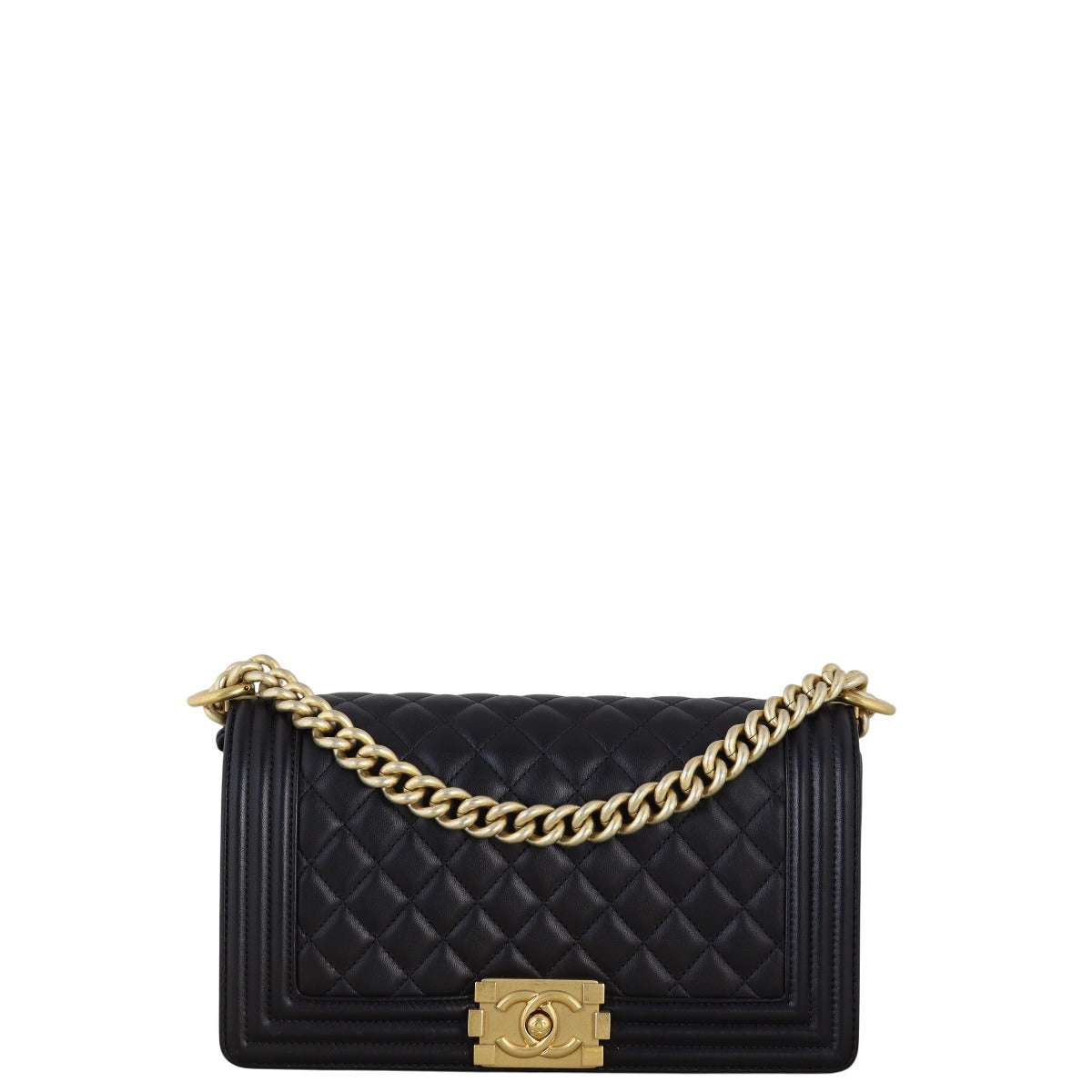 Chanel Boy Old Handbag Quilted Black Crossbody Bag Medium 17062025