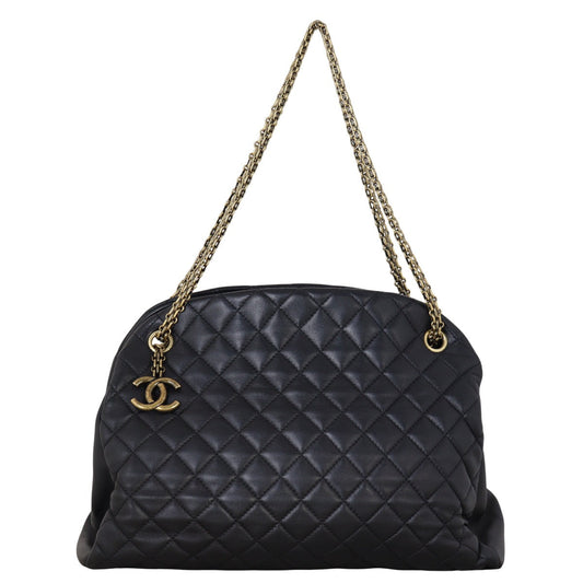 Chanel Just Mademoiselle Bowler Bag Quilted Black Shoulder Bag Large 02072025