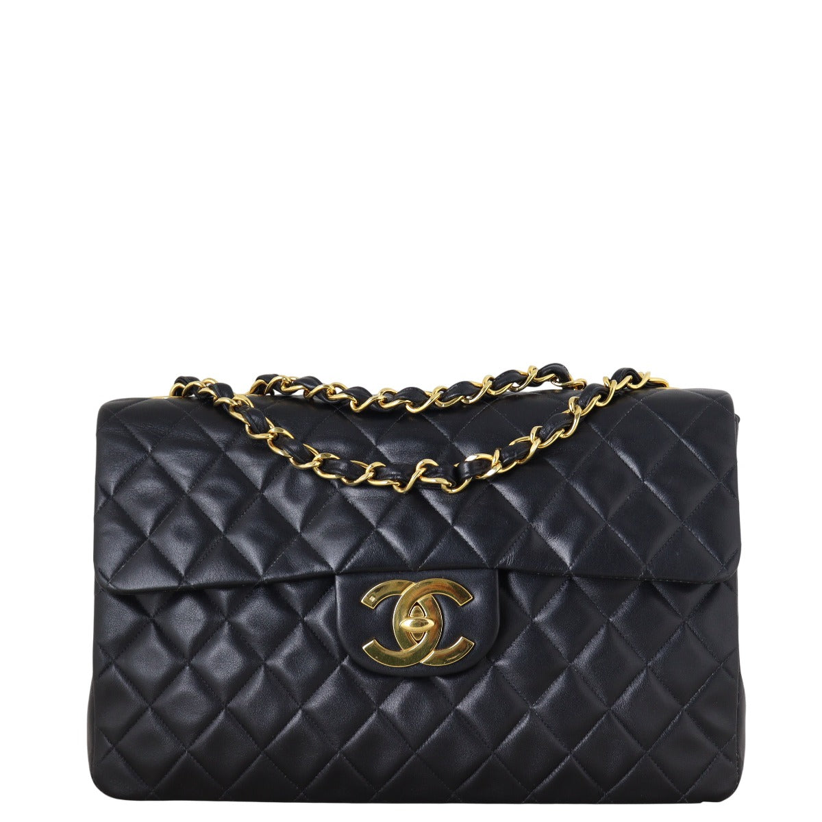 Chanel Maxi Jumbo XL Single Handbag Quilted Black Crossbody Bag Flap 09072025