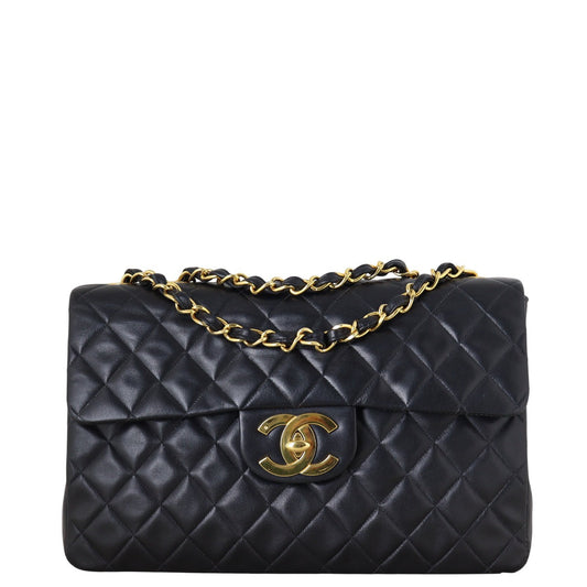 Chanel Maxi Jumbo XL Single Handbag Quilted Black Crossbody Bag Flap 09072025