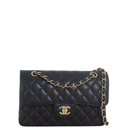 Chanel Classic Double Flap Caviar Handbag Quilted Black Crossbody Bag Small 11072025