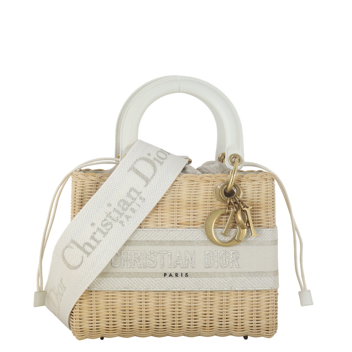 Dior Lady Rattan Oblique Handbag Medium Travel Bag
