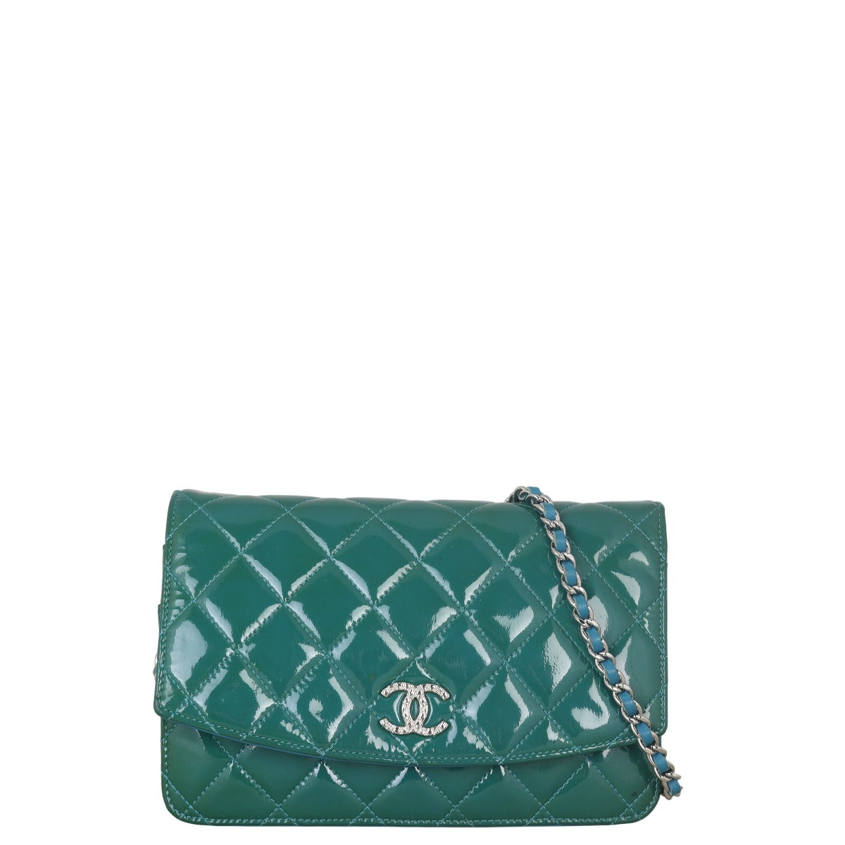 Chanel Brilliant Wallet on Chain Handbag Quilted Blue Crossbody Bag