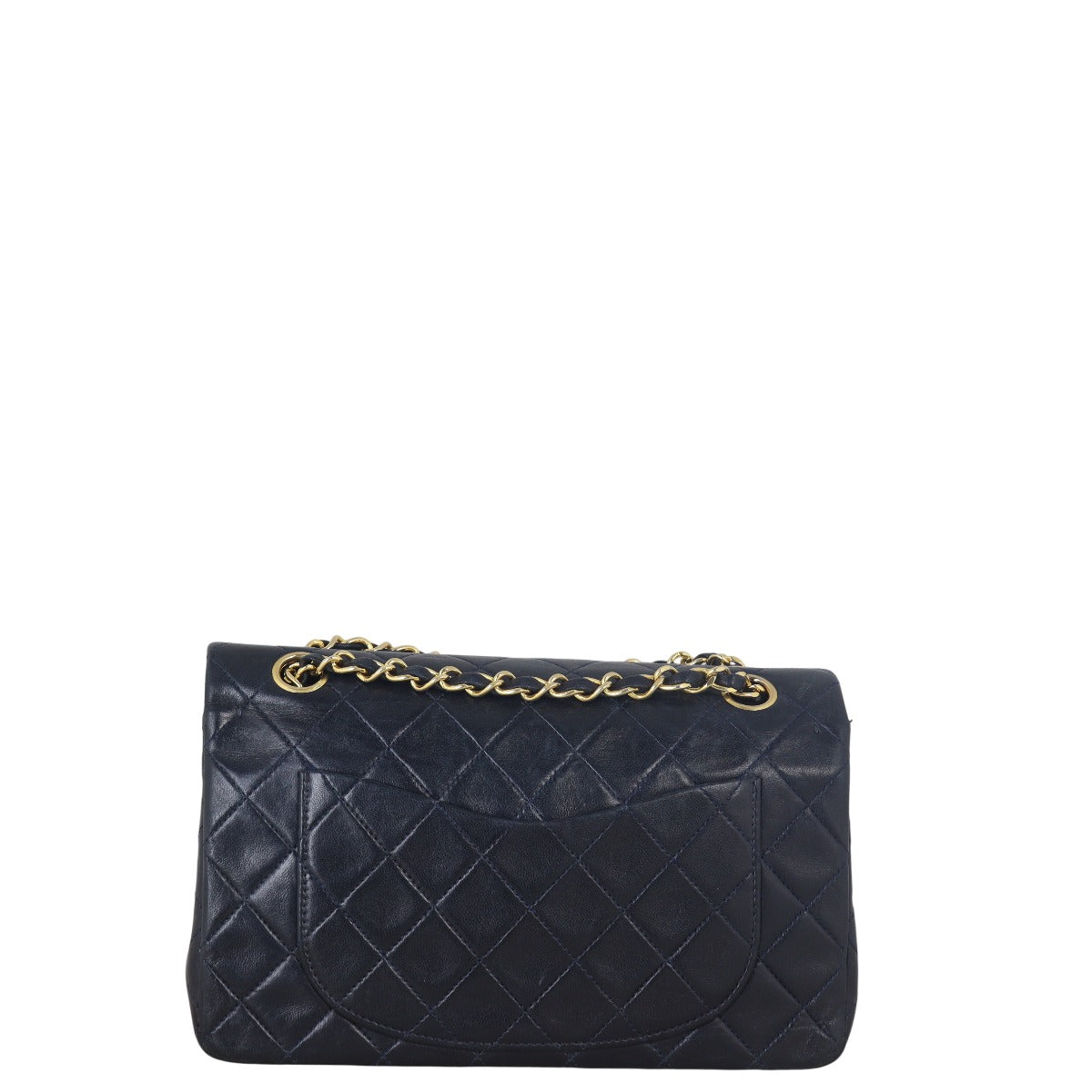 Chanel Classic Double Flap Handbag Quilted Blue Crossbody Bag