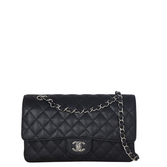 Chanel Classic Double Flap Lambskin Handbag Quilted Black Shoulder Bag Medium 29072025