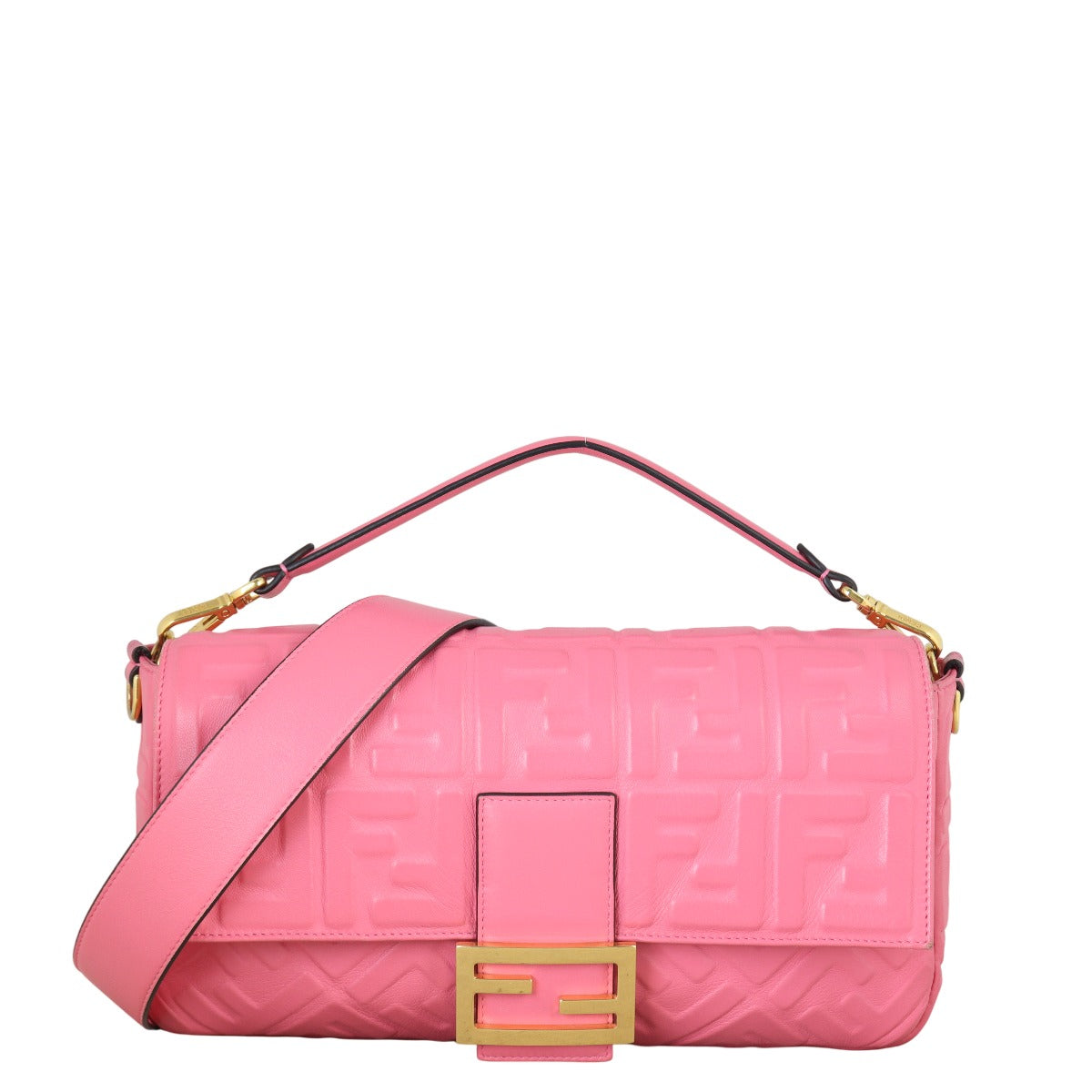 Fendi Baguette Bag Embossed Shoulder Bag