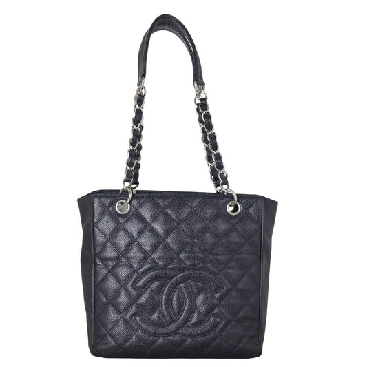 Chanel Petite Shopping Tote Quilted Black Shoulder Bag