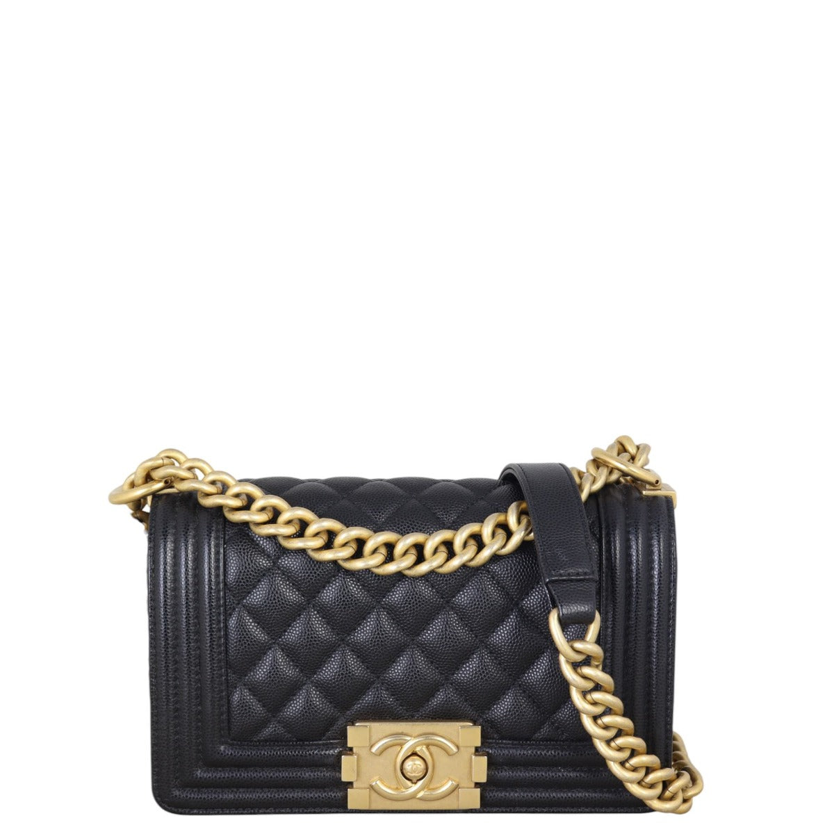 Chanel Boy Handbag Quilted Black Crossbody Bag