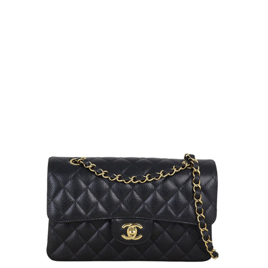 Chanel Classic Double Flap Caviar Handbag Quilted Black Crossbody Bag Small 06082025