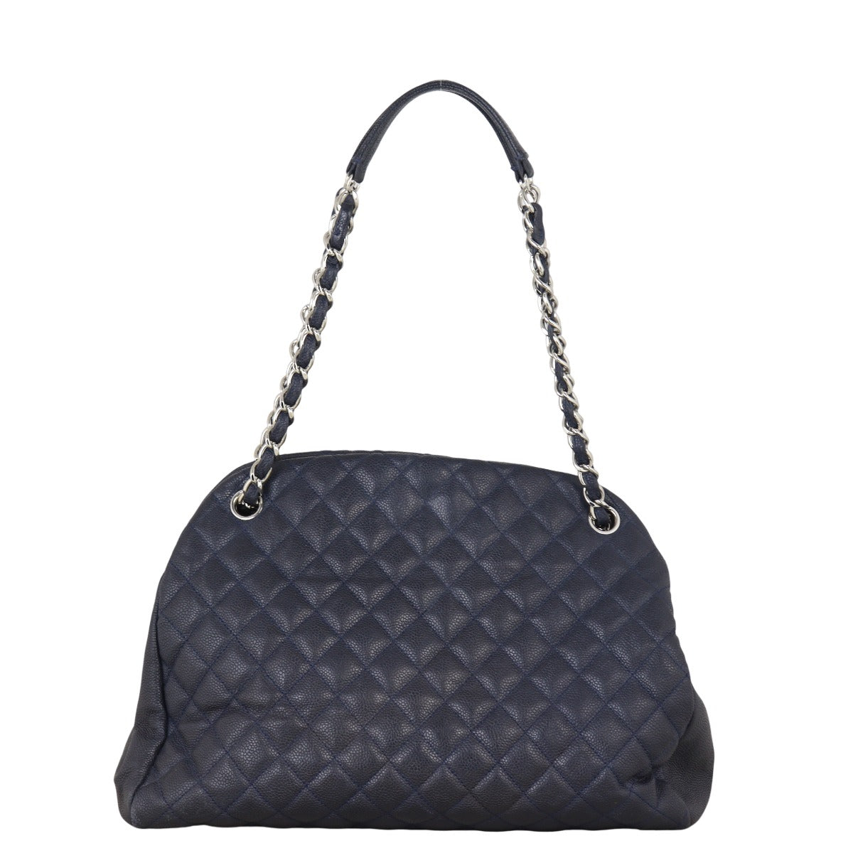 Chanel Just Mademoiselle Bowler Bag Quilted Blue Shoulder Bag