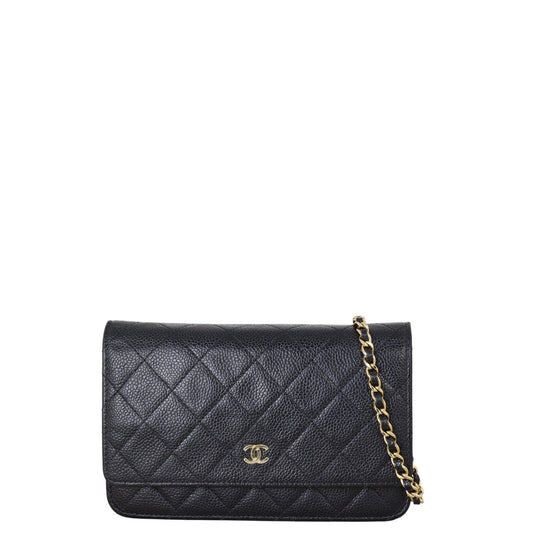 Chanel Classic Wallet on Handbag Quilted Black Crossbody Bag Chain 12082025