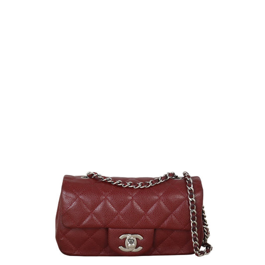 Chanel Classic Flap Extra Rectangular Bag Caviar Red Crossbody Bag