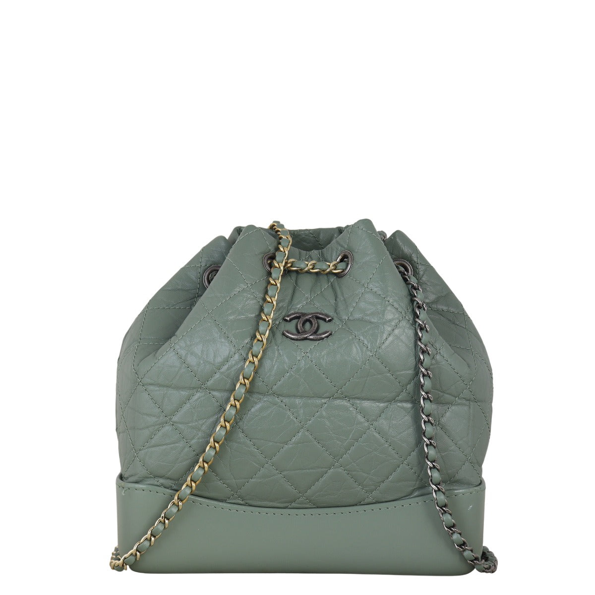 Chanel Gabrielle Backpack Quilted Green Shoulder Bag