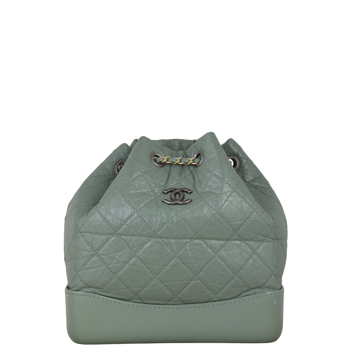 Chanel Gabrielle Backpack Quilted Green Shoulder Bag